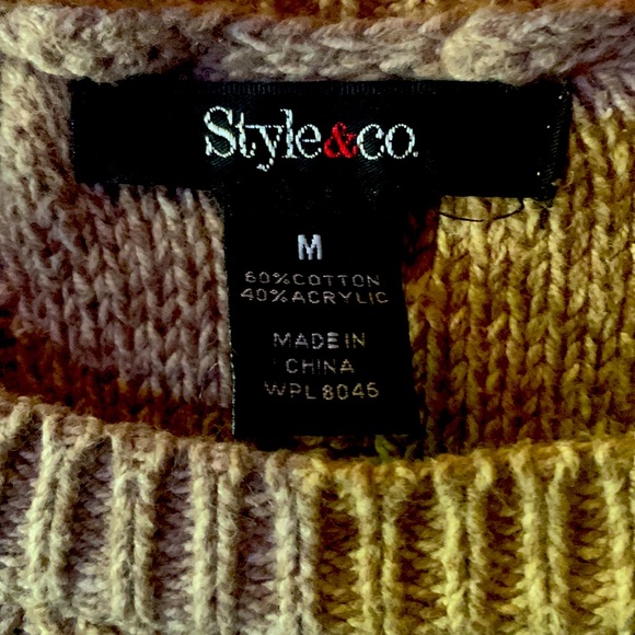 Style & Company, Sweater dress, short sleeve, size medium, color light brown. - Picture 3 of 5